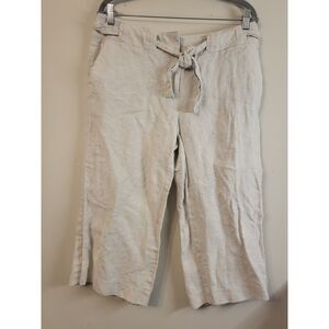 Talbots Pure Irish Linen Cropped Casual Vacation Resort‎ Wear Pants Women 12P